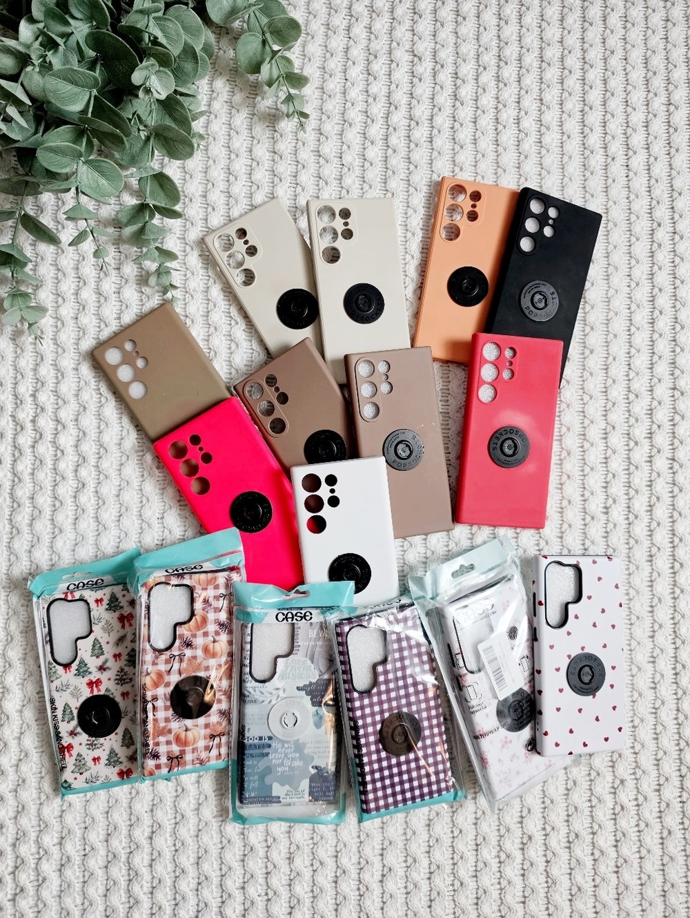 Samsung Galaxy S23 Ultra Phone Case Bundle Silicone Christmas Halloween Neutral